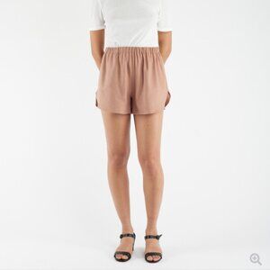 Ozma Silk Pull On Shorts in Terracotta
